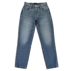 Lucky Brand Mom Jean High Rise‎ Straight Leg Blue Denim Button Fly 4/27 Ankle